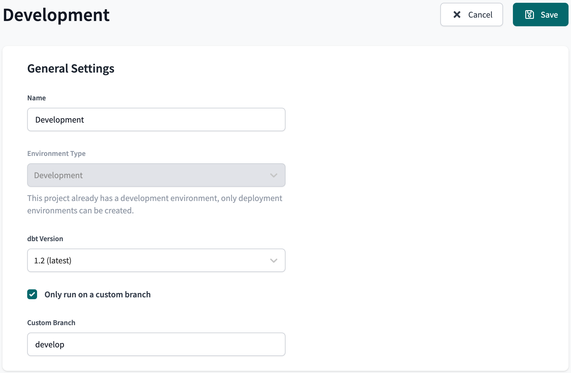 Configuring a custom base repository branch